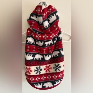 Red and Black Polar Bear Dog Hoodie